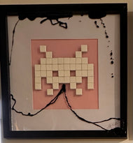 Space invaders in white and pink by Rolf Gruyters