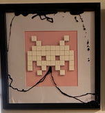 Space invaders in white and pink by Rolf Gruyters