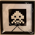 Space Invaders in white marble and black by Rolf Gruyters
